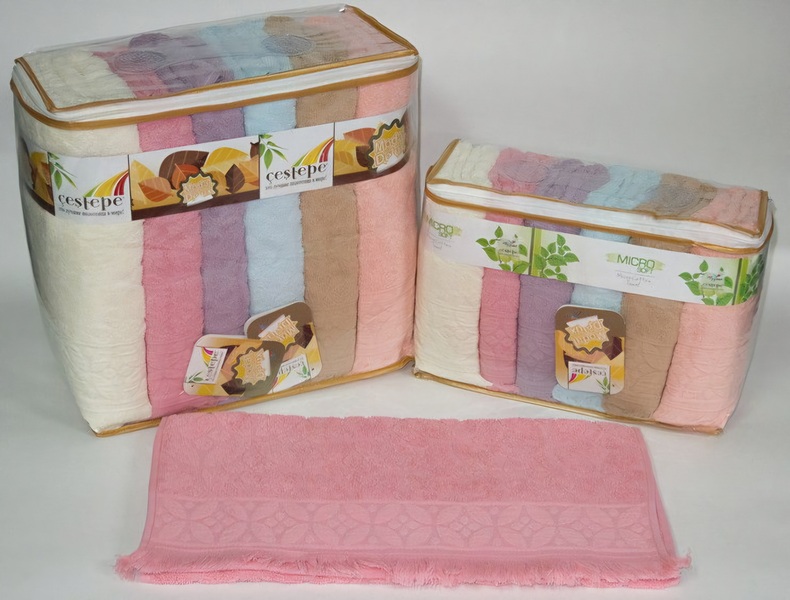 Полотенца махровые Cestepe Cotton Delux Жаккард 70x140 (Leonardo Sacakli) - изображение 1