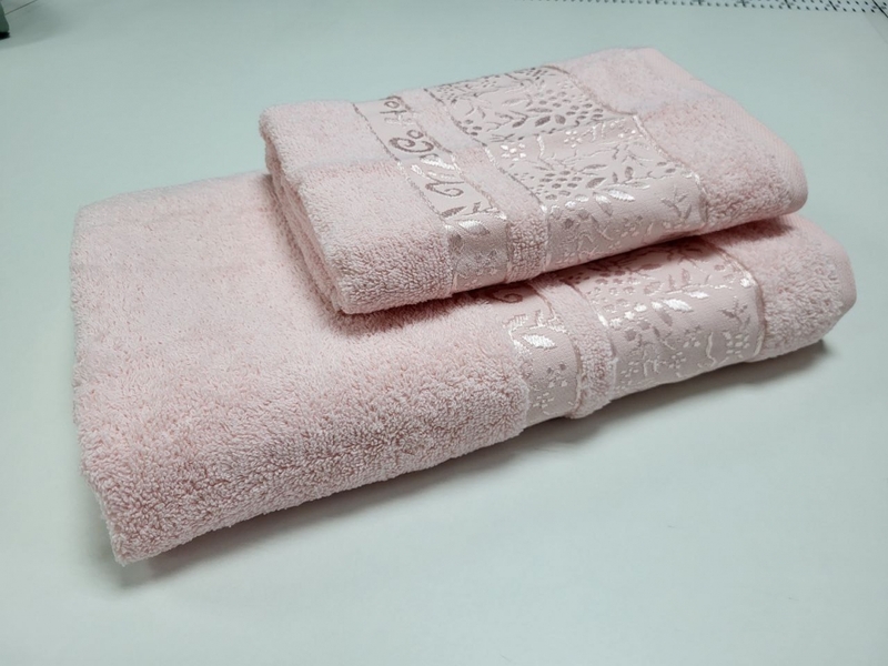 Полотенца махровые VIP COTTON ROWAN, розовый - изображение 2