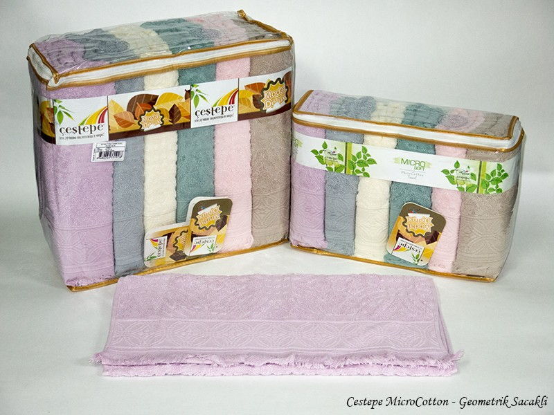Рушники махрові жакардові Cestepe Cotton Delux 50x90 (Geometrik Sacakli) - зображення 1