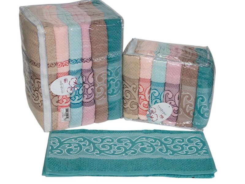 Рушники махрові жакардові Cestepe Cotton Delux 70 x 140 (Essen) - зображення 1