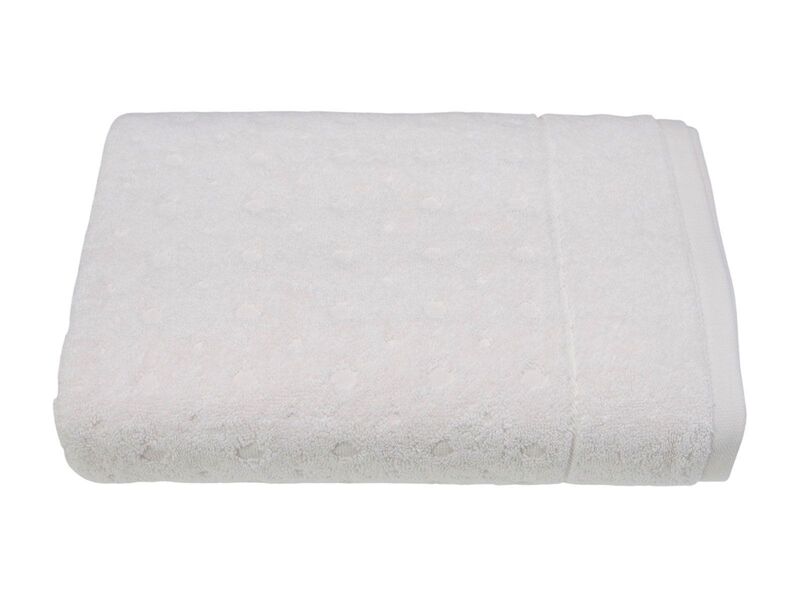 Жаккардовое махровое полотенце Aisha DOTTY 50x90 см, 500 гм2, молочное - изображение 1