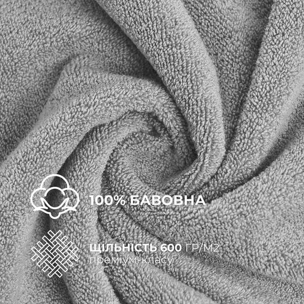 Полотенце махровое сауна, 100 x 150 см, плотность 600 гм2, серое, ТМ IDEIA - изображение 2