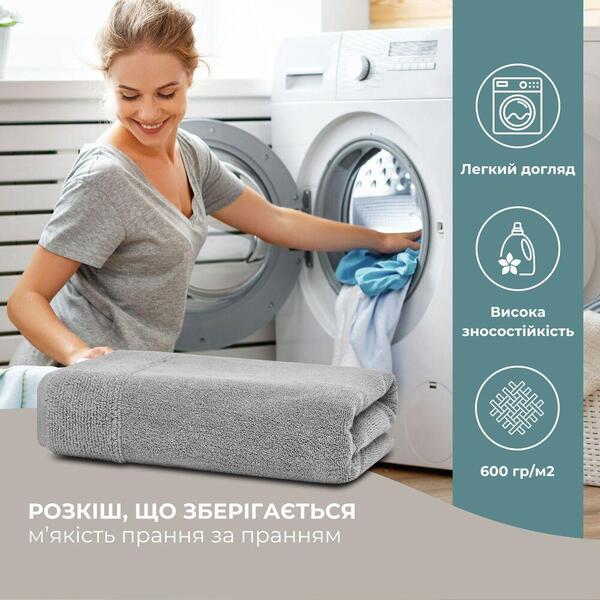 Полотенце махровое сауна, 100 x 150 см, плотность 600 гм2, серое, ТМ IDEIA - изображение 8