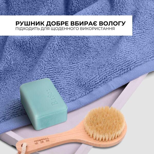 Полотенце махровое сауна, 100 x 150 см, плотность 600 гм2, синее, ТМ IDEIA - изображение 5