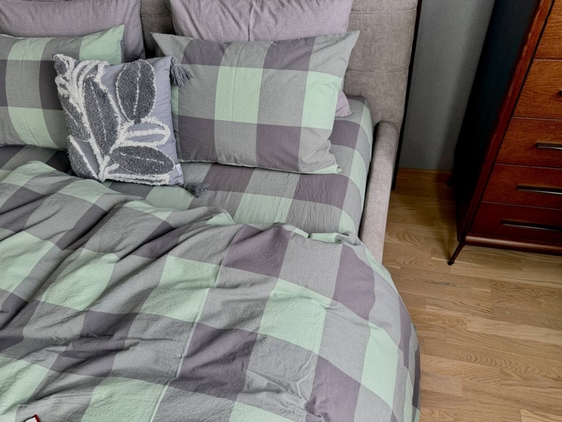 Постільна білизна Green Kilt Washed Cotton, варена бавовна, затишний шотландський стиль. - зображення 17