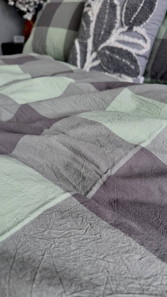 Постільна білизна Green Kilt Washed Cotton, варена бавовна, затишний шотландський стиль. - зображення 28