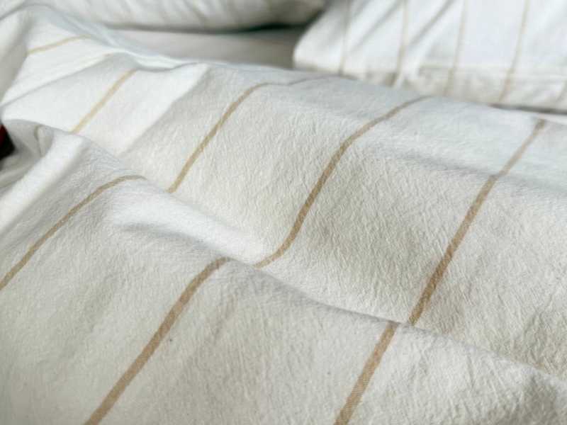 Постільна білизна Lonely Washed Cotton, 100% бавовна варена з бежевими лініями - зображення 13