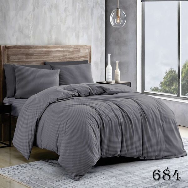 Комплект постельного белья Charcoal Gray Pretty 684, Ранфорс, полуторный - изображение 1