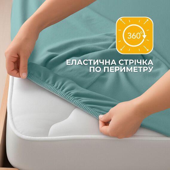 Простирадло трикотажне на гумці IDEIA 160x200x35 см м’ята - зображення 2