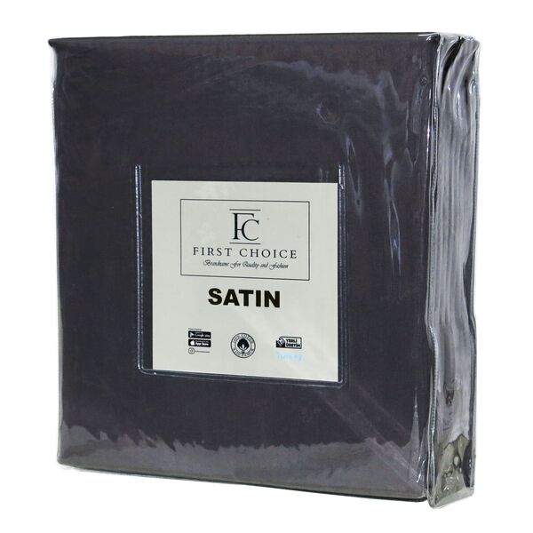 Простирадло на резинцi First Choice Сатин 160x200+2x50x70 (Anthracite) - зображення 2