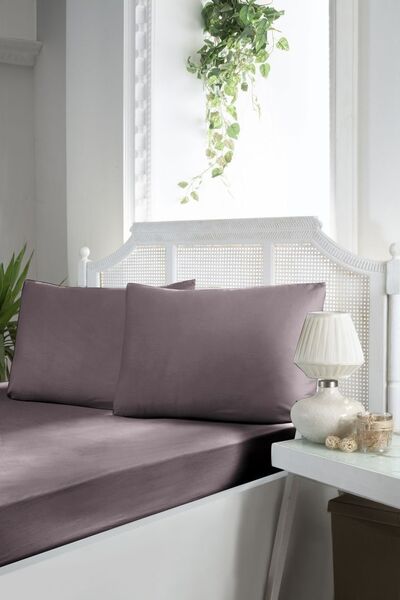 Простирадло на резинцi First Choice Сатин 180x200+2x50x70 (Lilac) - зображення 1