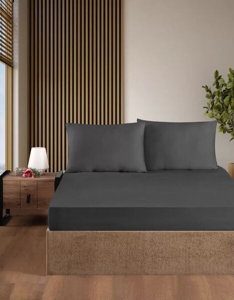 Простирадло на резинцi First Choice Сатин 160 x 200 + 2 x 50 x 70 (Anthracite) - зображення 4