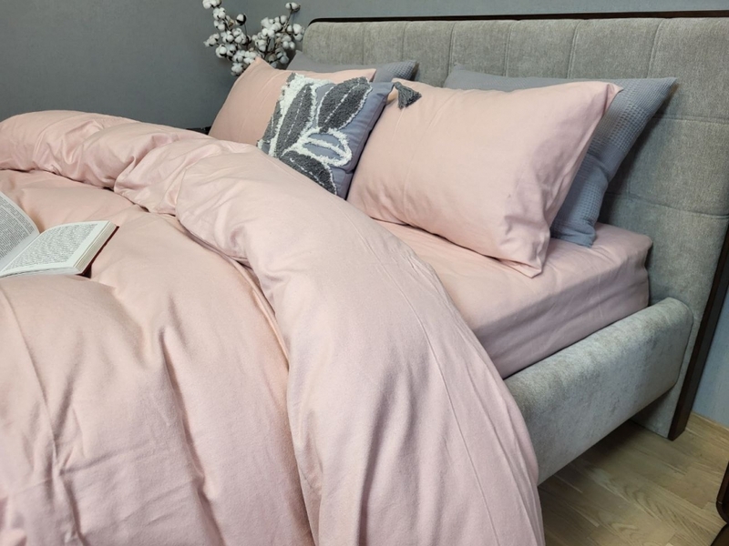 Комплект постільної білизни Пудровый N16564, Turkish flannel - изображение 3