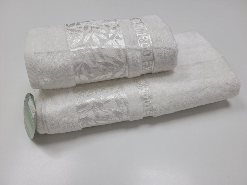Рушники махрові SILK BAMBOO, 100 бамбук 550 гм2, білі, ТМ Cestepe - зображення 1
