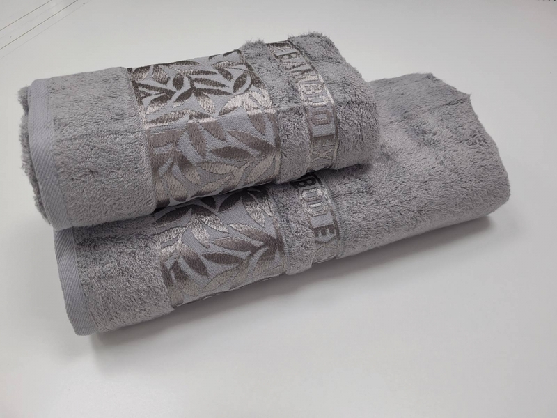 Рушники махрові SILK BAMBOO, 100 бамбук 550 гм2, сірі, ТМ Cestepe - зображення 1
