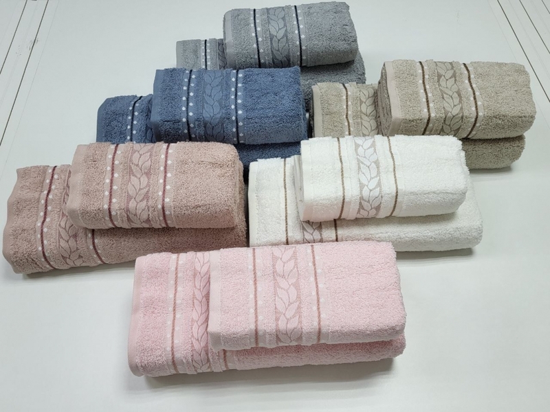 Полотенце махровое сауна VIP COTTON FILIZ, св.розовый - изображение 3