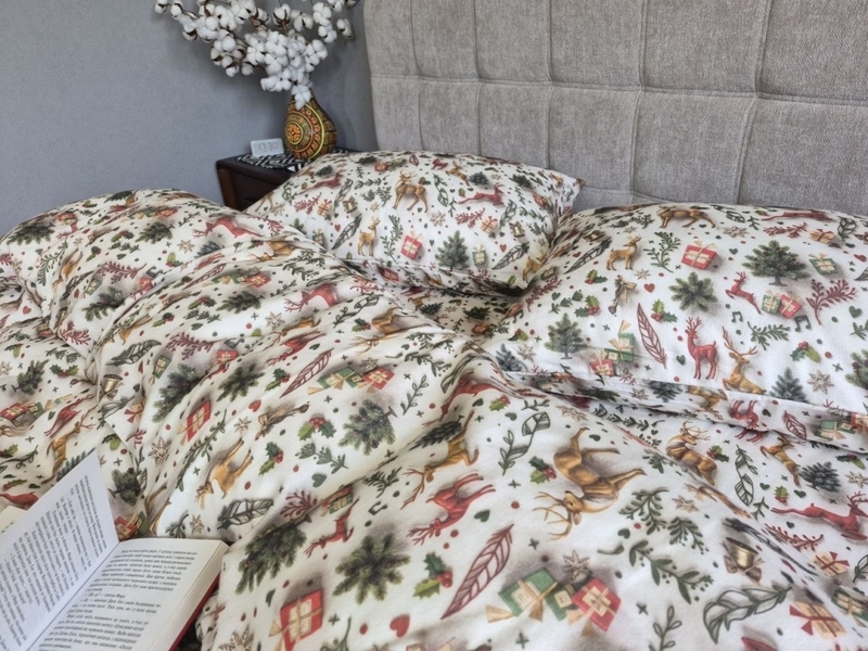 Комплект постільної білизни Різдвяні історії Turkish Flannel 5D новорічний - зображення 3
