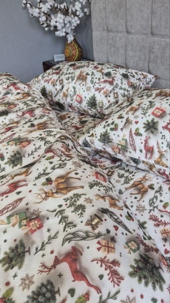 Комплект постільної білизни Різдвяні історії Turkish Flannel 5D новорічний - зображення 4