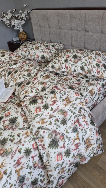 Комплект постільної білизни Різдвяні історії Turkish Flannel 5D новорічний - зображення 8