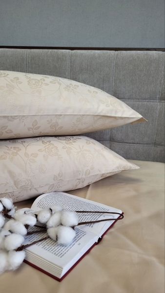 Комплект постільної білизни Сатин JACQUARD, ROSE BEIGE - зображення 20