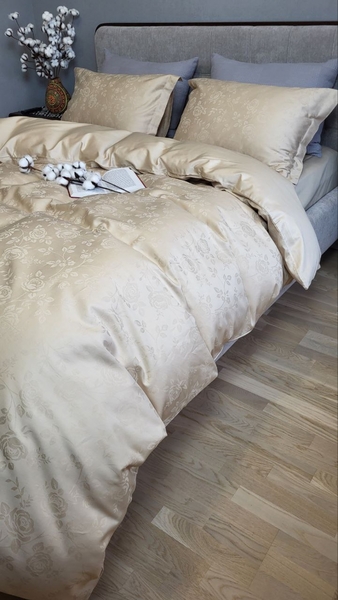 Комплект постільної білизни Сатин JACQUARD, ROSE BEIGE - зображення 21
