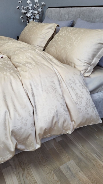 Комплект постільної білизни Сатин JACQUARD, ROSE BEIGE - зображення 9