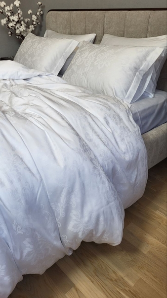 Комплект постельного белья Сатин JACQUARD, TIARA WHITE - изображение 9