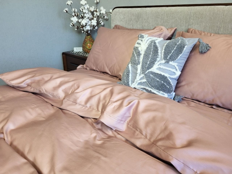 Комплект постельного белья Сатин однотонный MAUVE NEW, №350N - изображение 11