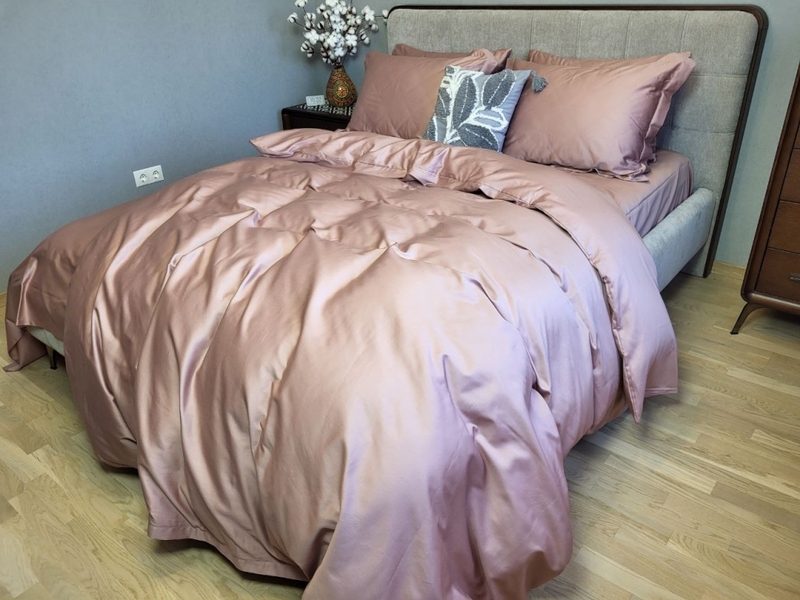 Комплект постельного белья Сатин однотонный MAUVE NEW, №350N - изображение 16