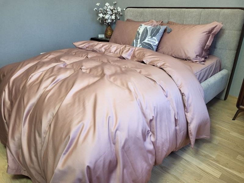 Комплект постельного белья Сатин однотонный MAUVE NEW, №350N - изображение 8