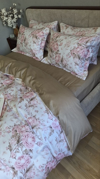 Комплект постільної білизни Сатин PREMIUM, DESIRE MOCCO, двосторонній - зображення 11
