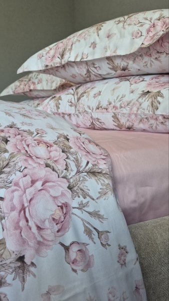 Комплект постільної білизни Сатин PREMIUM, DESIRE PINK, з рожевими півоніями - зображення 17