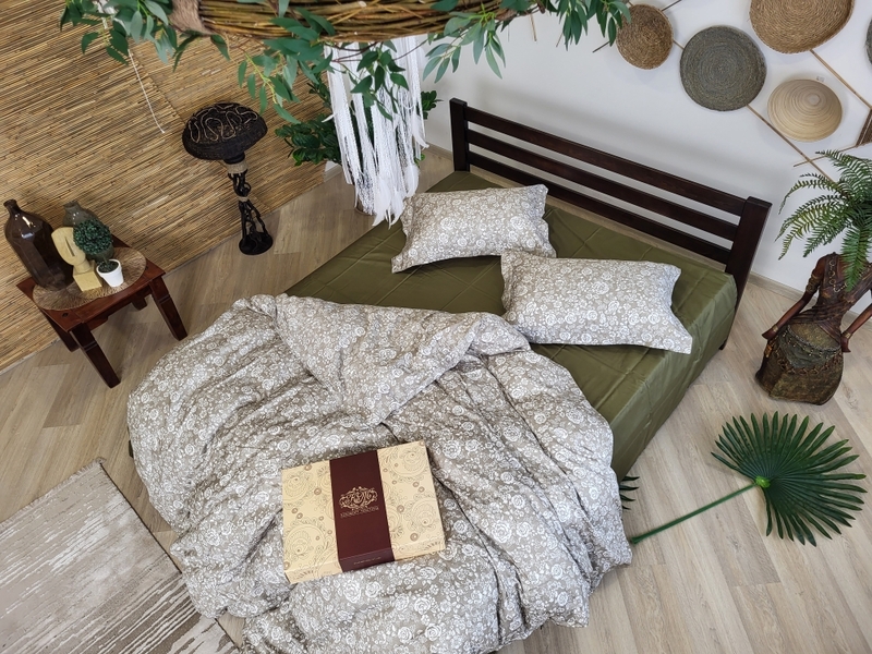 Комплект постільної білизни Сатин PREMIUM, MUSCAT OLIVE - зображення 11
