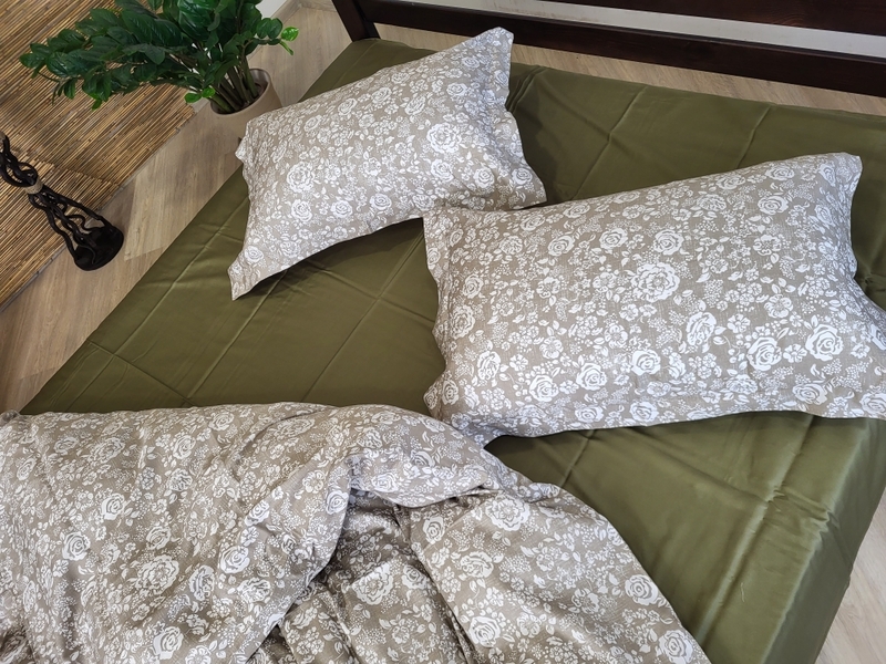 Комплект постільної білизни Сатин PREMIUM, MUSCAT OLIVE - зображення 13