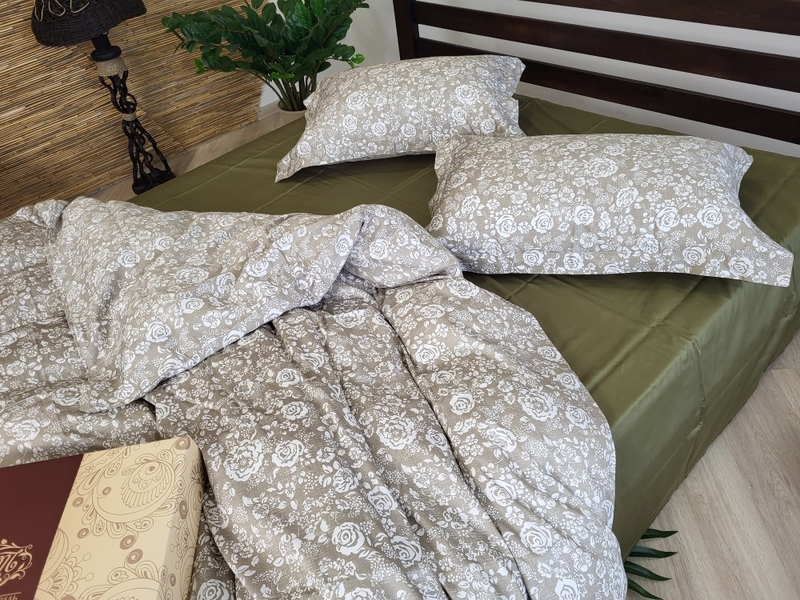 Комплект постільної білизни Сатин PREMIUM, MUSCAT OLIVE - зображення 15