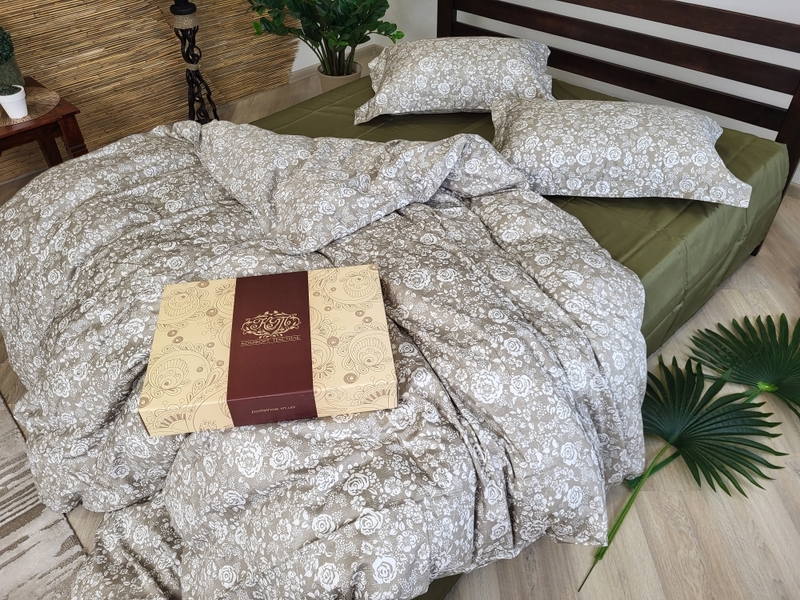 Комплект постільної білизни Сатин PREMIUM, MUSCAT OLIVE - зображення 3