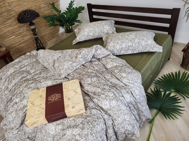 Комплект постільної білизни Сатин PREMIUM, MUSCAT OLIVE - зображення 5