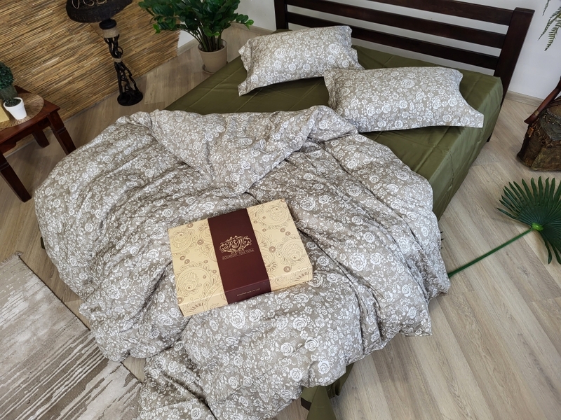 Комплект постільної білизни Сатин PREMIUM, MUSCAT OLIVE - зображення 6