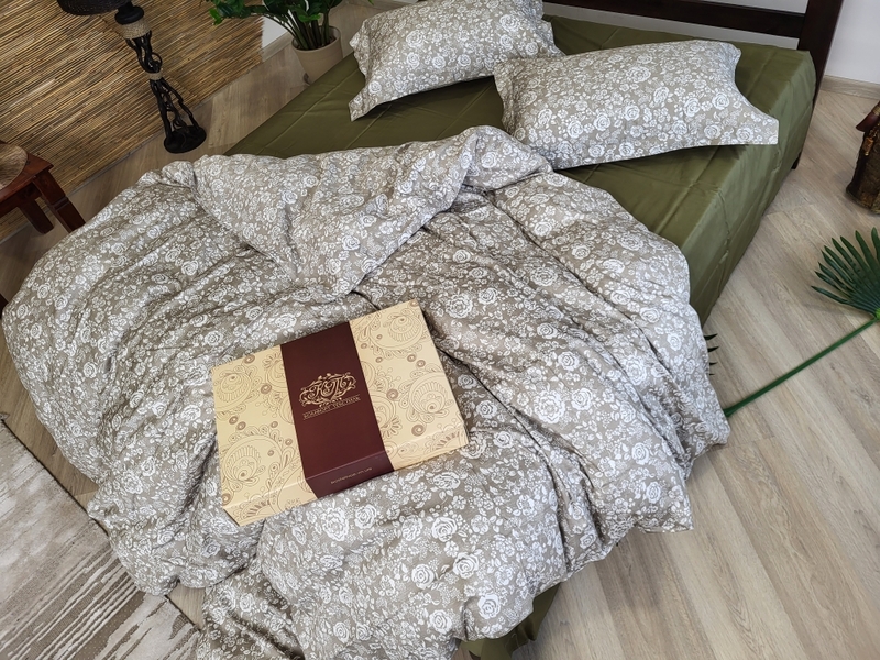 Комплект постільної білизни Сатин PREMIUM, MUSCAT OLIVE - зображення 7