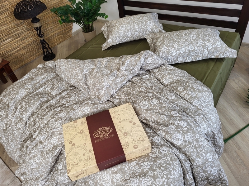 Комплект постільної білизни Сатин PREMIUM, MUSCAT OLIVE - зображення 8