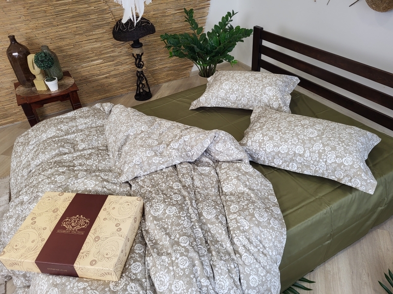 Комплект постільної білизни Сатин PREMIUM, MUSCAT OLIVE - зображення 9
