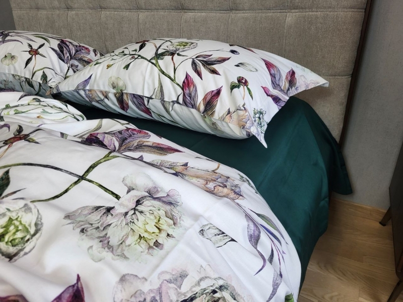 Комплект постельного белья Сатин PREMIUM, PEONIES - изображение 10