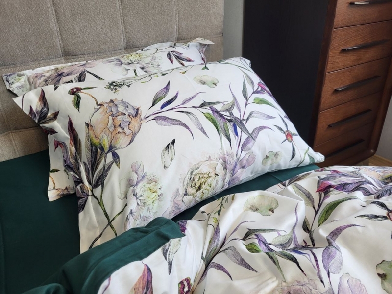 Комплект постельного белья Сатин PREMIUM, PEONIES - изображение 11