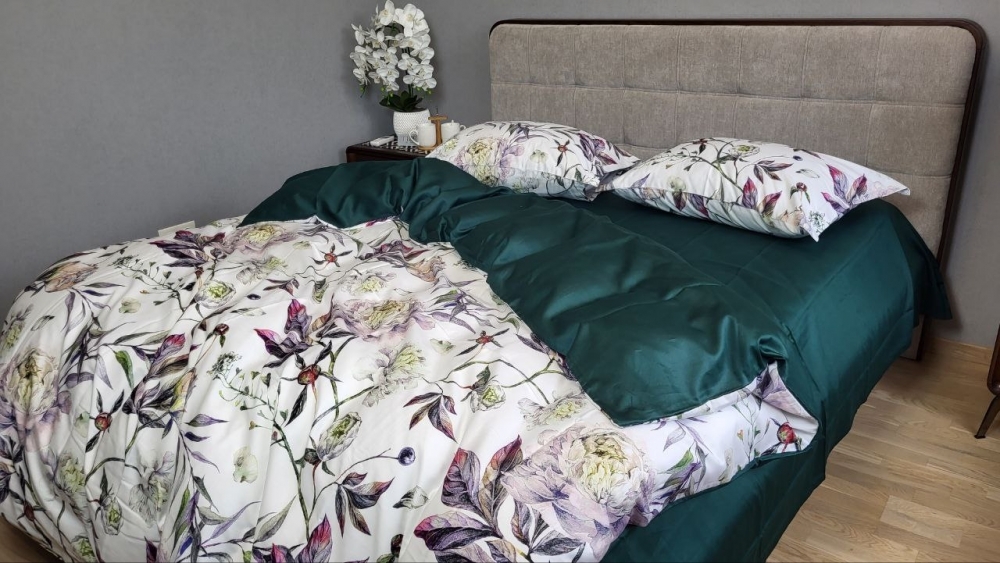 Комплект постельного белья Сатин PREMIUM, PEONIES - изображение 12