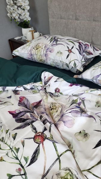 Комплект постельного белья Сатин PREMIUM, PEONIES - изображение 19