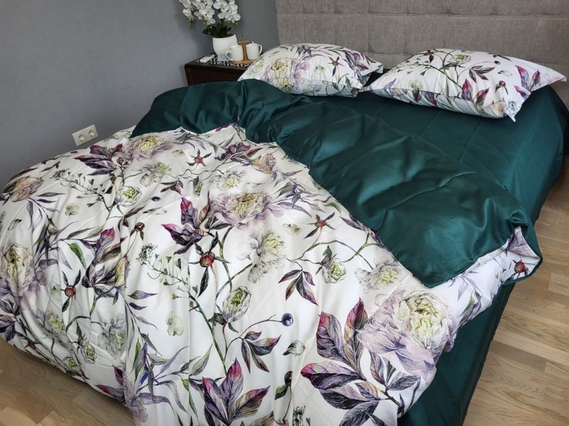Комплект постельного белья Сатин PREMIUM, PEONIES - изображение 3