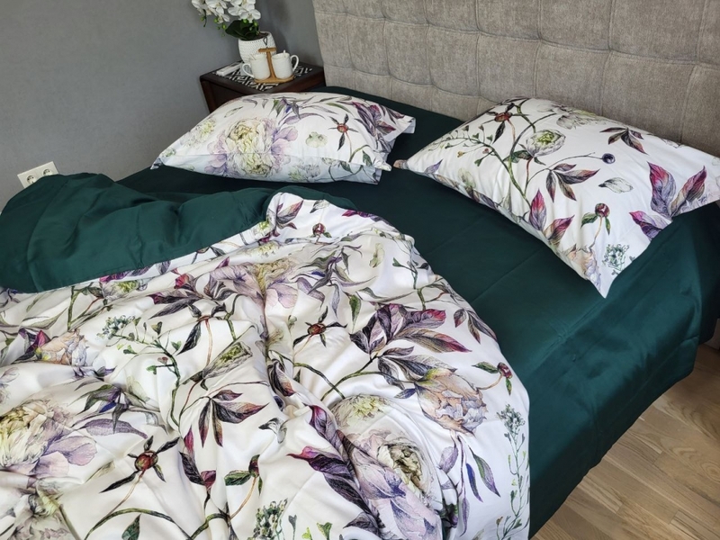 Комплект постельного белья Сатин PREMIUM, PEONIES - изображение 6