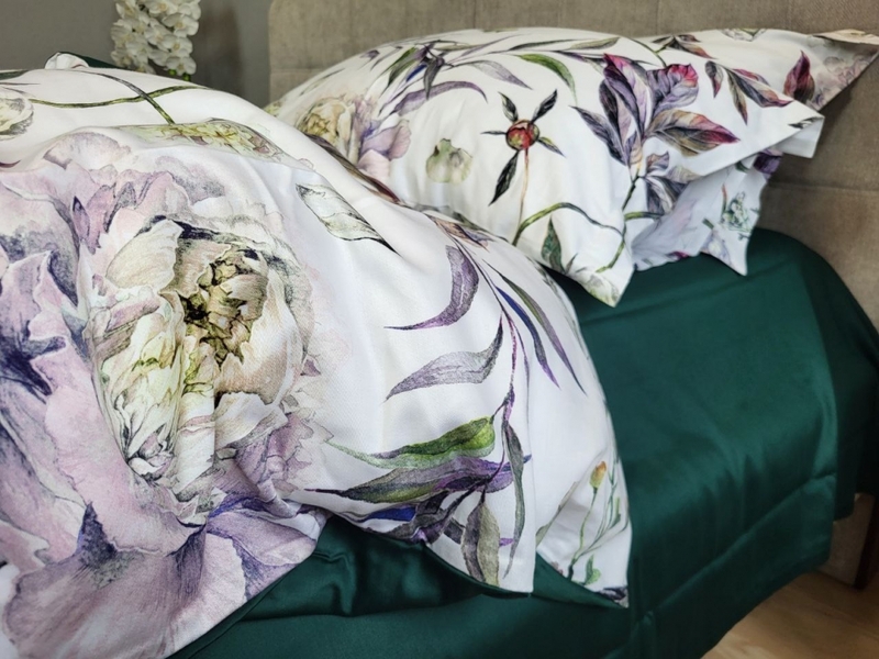Комплект постельного белья Сатин PREMIUM, PEONIES - изображение 7