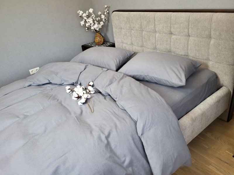 Комплект постельного белья Серая гавань S148, Turkish flannel - изображение 8