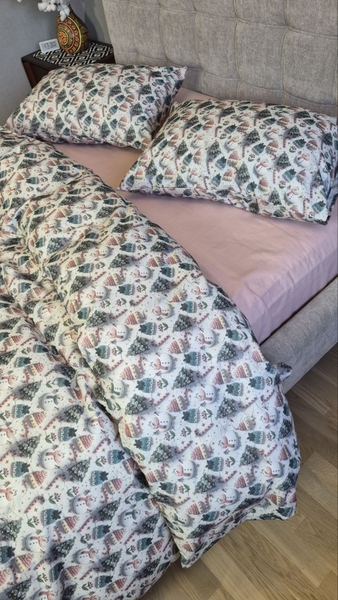 Комплект постільної білизни Шапуліпудра Turkish Flannel 5D зі сніговиками та шапками - зображення 3